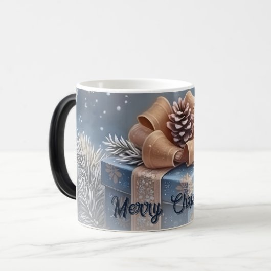 Magische Winter Prettig Kerstmis Cadeau Scene Mok (Voorkant links)