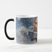 Magische Winter Prettig Kerstmis Cadeau Scene Mok (Links)