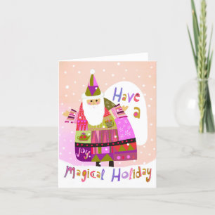 Magische Winter Santa BLANK Wenskaart Bedankkaart