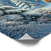 Magische winter slee rijden poster (Hoek)