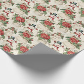 Magische Winter Wonderland Sneeuwman Kerstmis Cadeaupapier (Hoek)