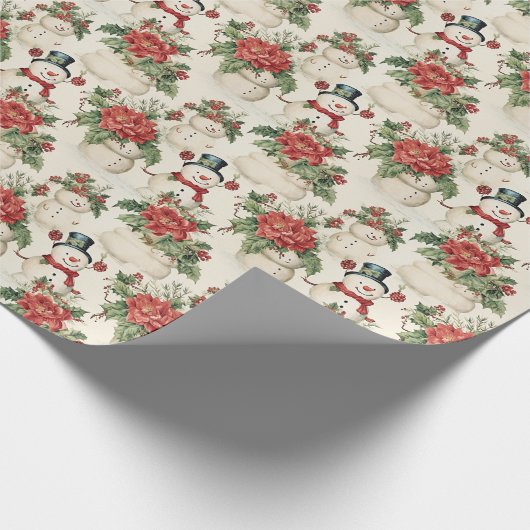 Magische Winter Wonderland Sneeuwman Kerstmis Cadeaupapier (Hoek)