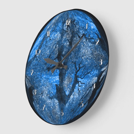 Magische winterblauw Kogelwandklok Grote Klok (Hoek)