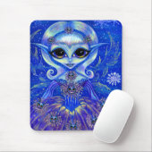 Magische winterfeiale katten Snowflakes Grote ogen Muismat (Met muis)