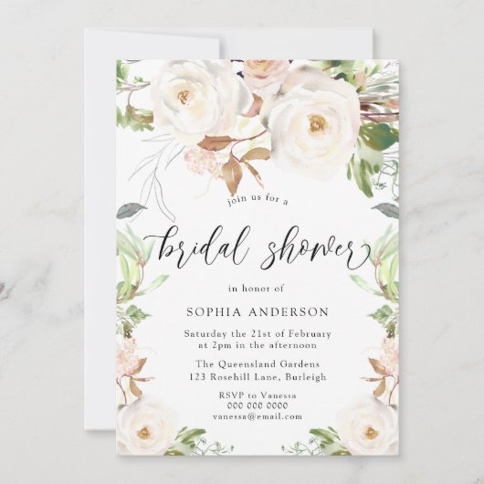 Magische winterlente Floral Elegant Vrijgezellenfe Kaart (Voorkant)