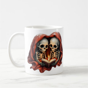 Magische wintermomenten, twee skeletten koffiemok