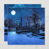 Magische winternacht met sterrenhemel en volle maa (Voorkant / Achterkant)