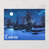 Magische winternacht met sterrenhemel en volle maa briefkaart (Voorkant)