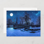 Magische winternacht met sterrenhemel en volle maa briefkaart (Voorkant / Achterkant)