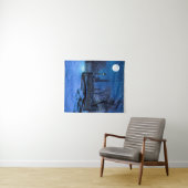 Magische winternacht met sterrenhemel en volle maa wandkleed (In Situ (horizontaal))