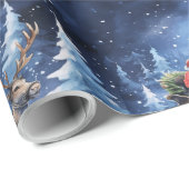 Magische winterrit met de kerstman door besneeuwde cadeaupapier (Rol Hoek)