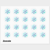 Magische wintersneeuwvlok ronde sticker (Vel)