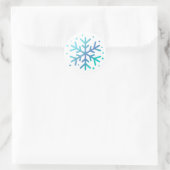 Magische wintersneeuwvlok ronde sticker (Tas)
