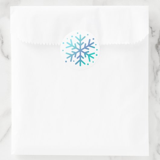 Magische wintersneeuwvlok ronde sticker (Tas)
