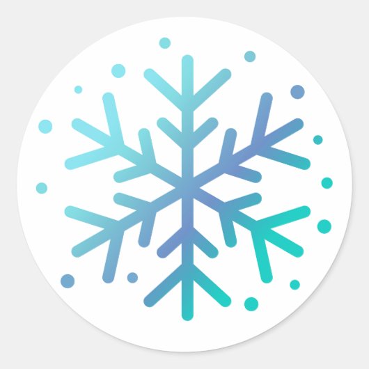 Magische wintersneeuwvlok ronde sticker (Voorkant)