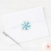 Magische wintersneeuwvlok ronde sticker (Envelop)