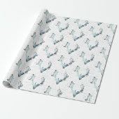 Magische Winterspelen Silver Blue Snow Kerstmis Cadeaupapier (Uitgerold)
