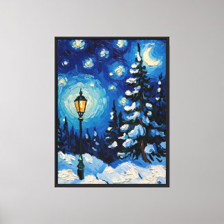 Magische Wintersterrenlicht  Canvas Afdruk