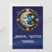 Magische winterwensen Hemelse Maan Kerstmis Feestdagenkaart (Voorkant)