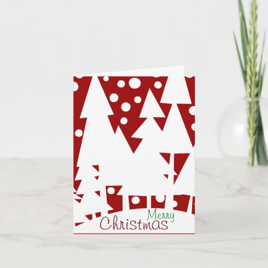 Magische witte bomen feestdagen kaart (Voorkant)