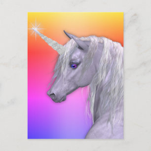 Magische Witte Eenhoorn en Regenboog Briefkaart