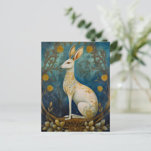 Magische witte haas Briefkaart (Staand voorkant)