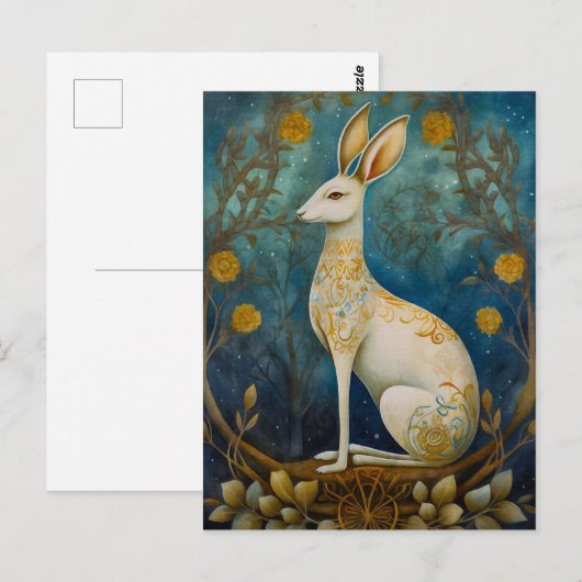 Magische witte haas Briefkaart (Voorkant / Achterkant)