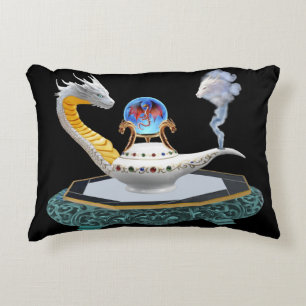 Magische Witte Keramische Drakenlamp Accent Kussen