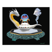 Magische Witte Keramische Drakenlamp