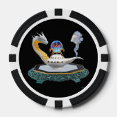 Magische Witte Keramische Drakenlamp Poker Chips (Voorkant)