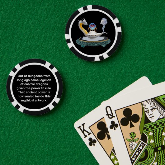 Magische Witte Keramische Drakenlamp Poker Chips (Pokertafel (Dubbel))