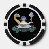 Magische Witte Keramische Drakenlamp Poker Chips (Voorkant)