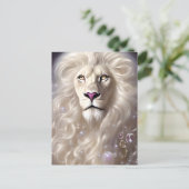 Magische Witte Leeuw Volledige Gezicht Grafisch Briefkaart (Staand voorkant)