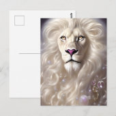 Magische Witte Leeuw Volledige Gezicht Grafisch Briefkaart (Voorkant / Achterkant)