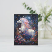 Magische Witte Paard Fantasie Kunst Briefkaart (Staand voorkant)