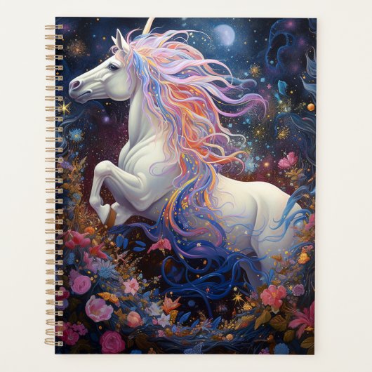 Magische Witte Paard Fantasie Kunst Planner (Voorkant)