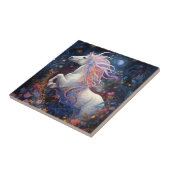 Magische Witte Paard Fantasie Kunst Tegeltje (Zijkant)