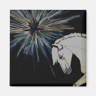 Magische Witte Paard Ruitersport Pony Blast Magnet