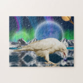 Magische Witte Raven & Planeten Fantasy Art Puzzel Legpuzzel (Horizontaal)
