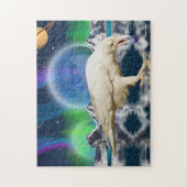 Magische Witte Raven & Planeten Fantasy Art Puzzel Legpuzzel (Verticaal)