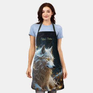 Magische witte wolf schort