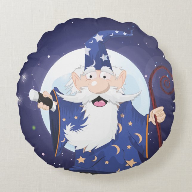 Magische wizard rond kussen (Voorkant)