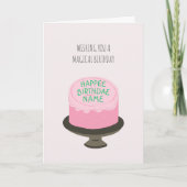 Magische wizard Roze Birthdae Birthday Cake Card Kaart (Voorkant)