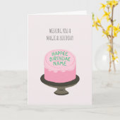 Magische wizard Roze Birthdae Birthday Cake Card Kaart (Gele Bloem)