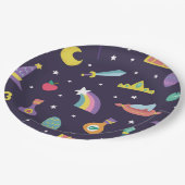 MAGISCHE WIZARD SPROOKJE ELEMENTEN blauwe achtergr Papieren Bordje (Gekanteld)