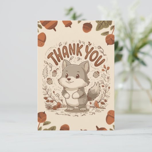 magische wolf bedankkaart (Staand voorkant)