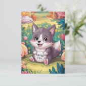 Magische wolf bedankkaart (Staand voorkant)