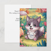 Magische wolf bedankkaart (Voorkant / Achterkant)