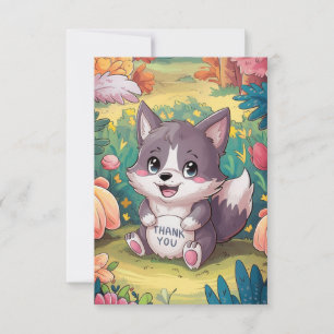 Magische wolf bedankkaart