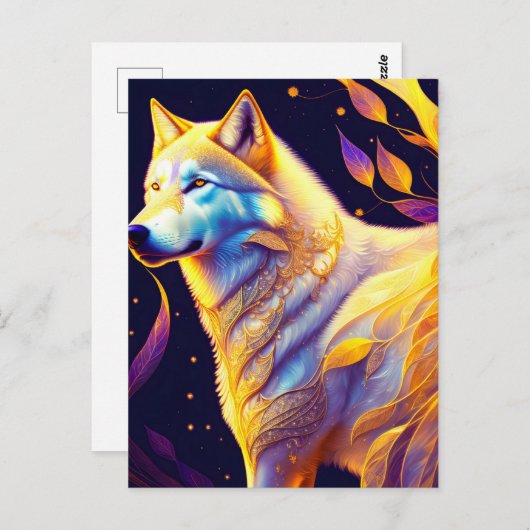 Magische Wolf, Postkruising Briefkaart (Voorkant / Achterkant)